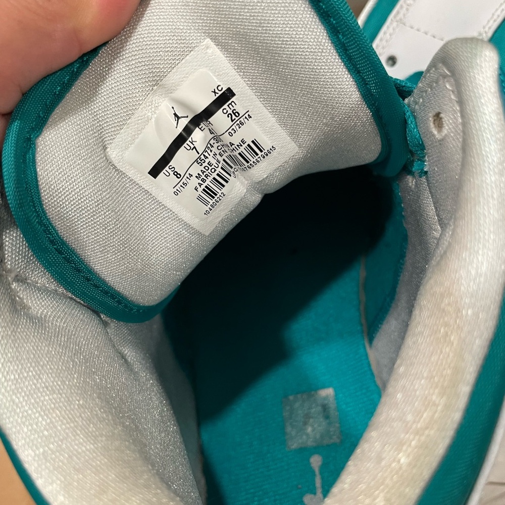 Jordan Sneakers in Teal and White - Picture 6 of 6
